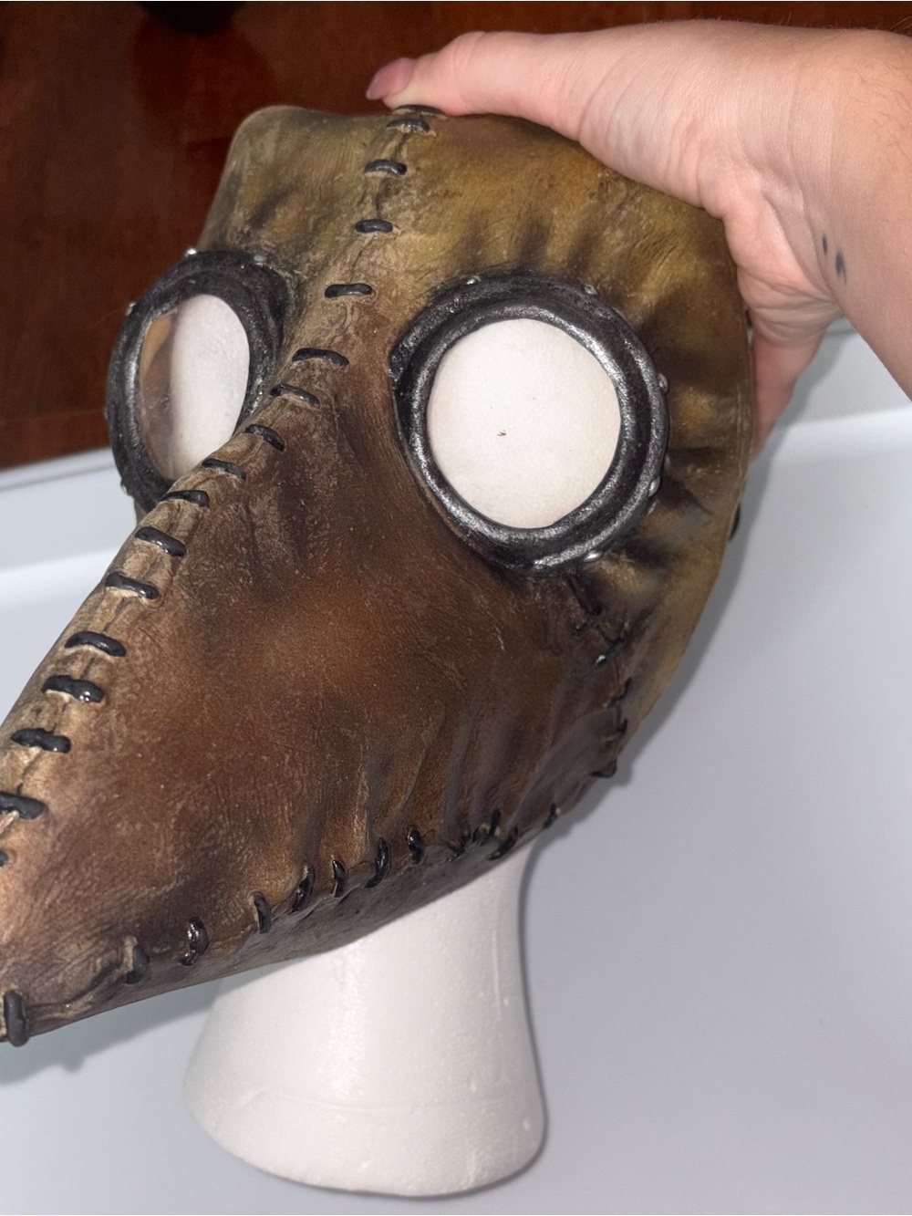 Brown Plague Doctor Style Bird Mask - Brown